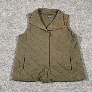Eileen Fisher Quilted Snap Vest Womens Size Medium *BLEMISH* Casual Outdoors